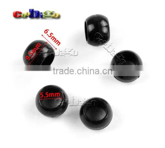 7/32"(5.5mm) Hole Small Round Plastic Beads Bell Stopper Cord Ends For Apparel Sportwear Paracord #FLS186-B