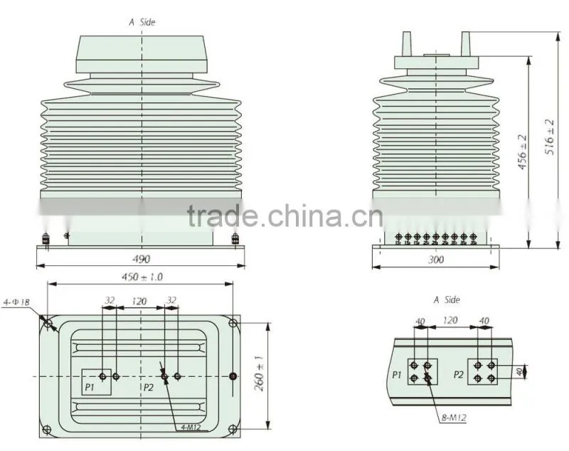 High Voltage Indoor 11kv 33kv power transformer