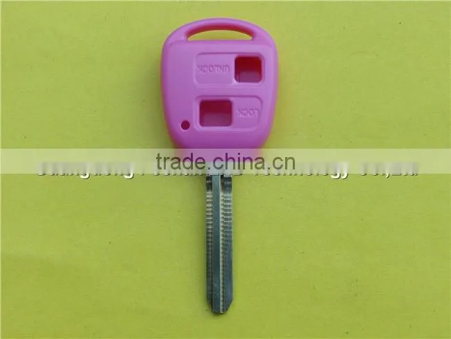 Colorful cover Blue Red Pink Yellow 2 BTN remote car key blanks for Toyota RAV4 replacement