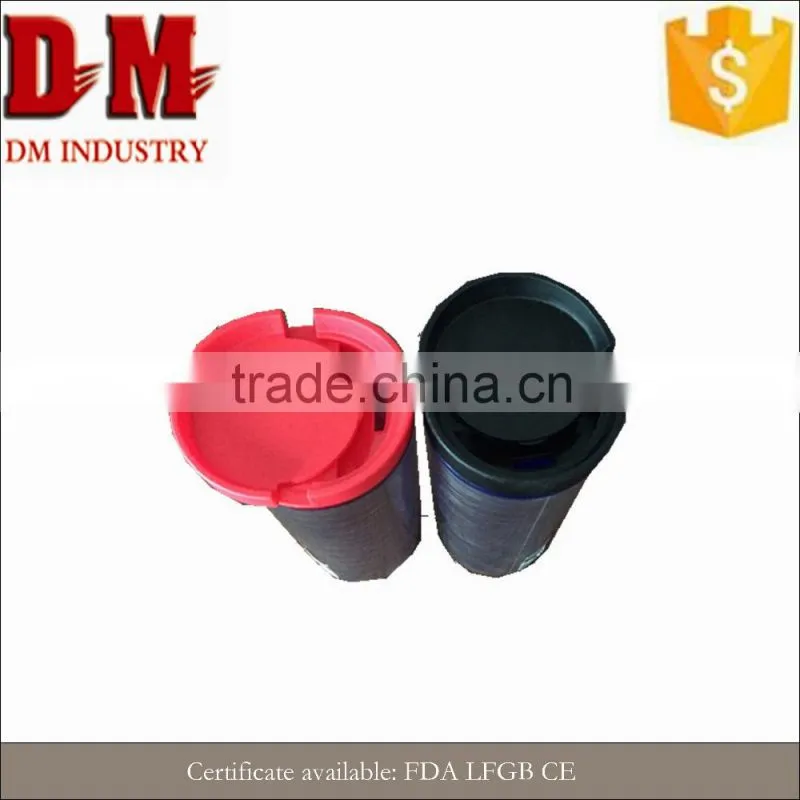 Popular china 450ml double wall plastic coffee cup with lid