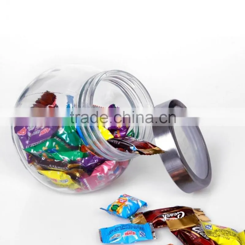 500ml PET clear plastic candy jar with screw cap