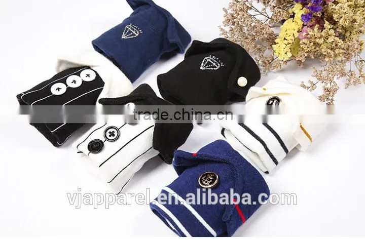 Plain Solid Japanese Student socks with a button