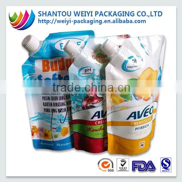 Shaped Drink Pouch with Bottom Gusset Customized Sizes, Designs Acceptable