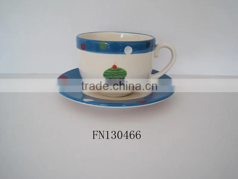 breakfast with lid coffee tumbler cup saucer