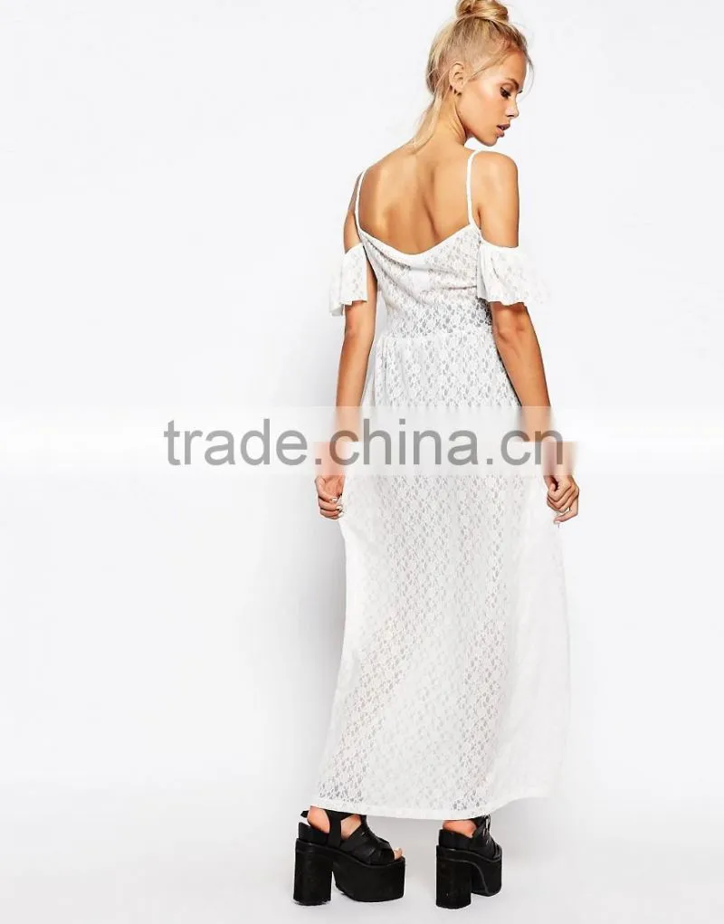 Latest Fashion The Ragged Priest Cold Shoulder Maxi Cami Top In Lace