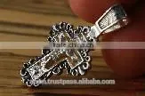 Silver 925 Cross Pendant. Burnished Silver. Jerusalem Jewelry.