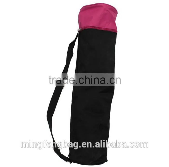Custom High Quality Fasionable Tote and Shoulder Polyester Cylinder Mat Storage Bag Yoga Bag