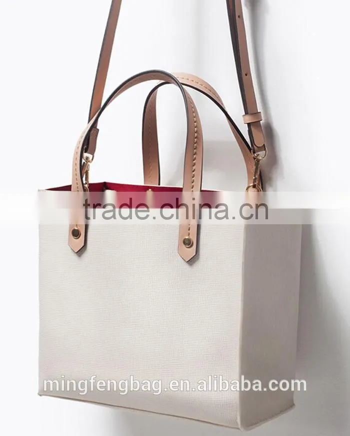 New Custom High Quality Fashionable Mini PU Tote and Shoulder Handbag Shopping Bag for Women