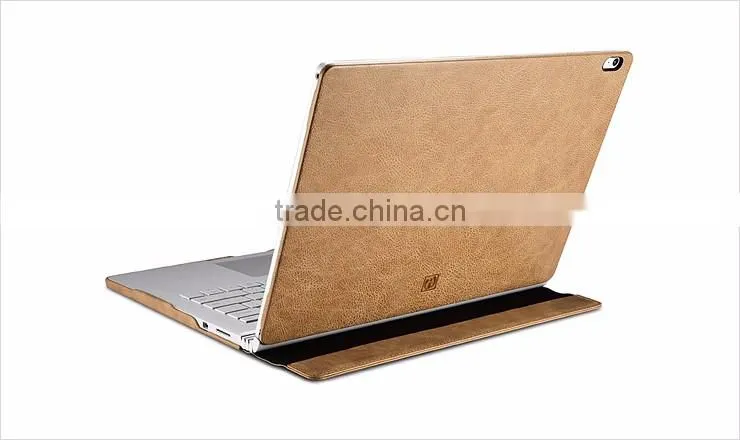 ICARER Genuine Leather Case for Microsoft Surface Book Flip Cover with Stand Function Shenzhou Series