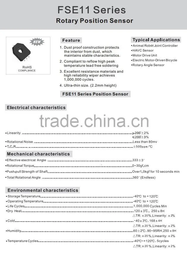 FSE11 Contact Type Sensor Rotary position sensor Hot new Inductive Proximity Sensor CE UL ROHS ISO9001 ISO14001 ISO18001