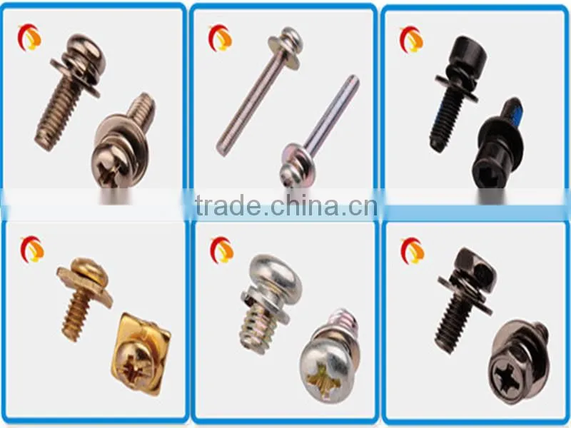 high quality black zinc combine screw M6*35