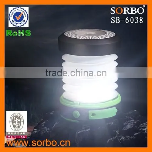 2016 SORBO Inflarable Silicone Solar Lantern/FDA Certifcated Drinking Bottle Lantern/Solar Flexible Flashlight with Emergency