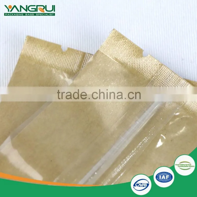 Three side sealing kraft paper zipper bags