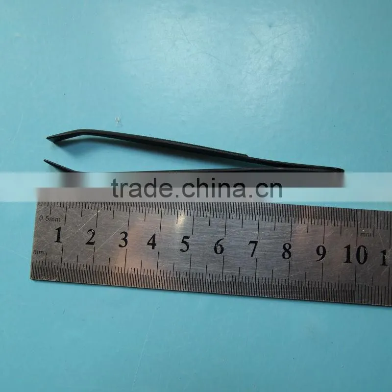 MJ-108 8.9cm carbon steel black colored plated beauty eyebrow tweezers