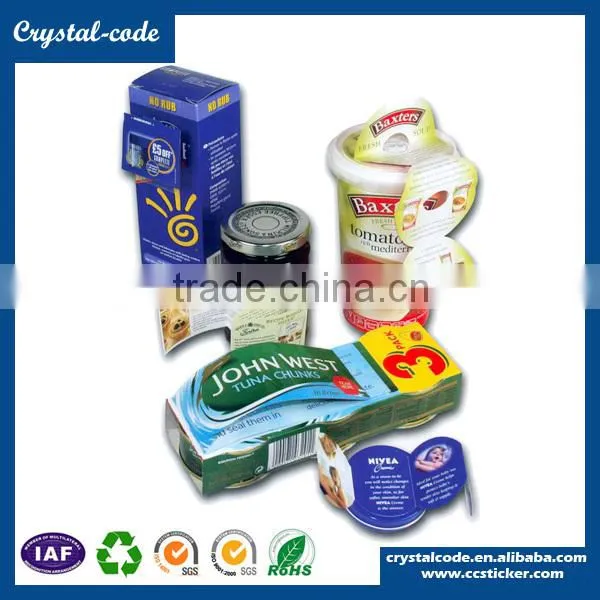 Colorful various material envelope multilayer label