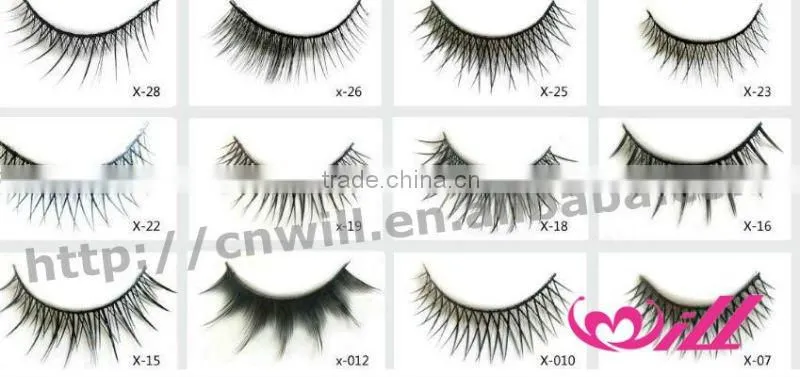 Cheap Two Colors False Eyelash Synthetic Hair False Eyelashes Black Eyelashes For Fashion Ladies