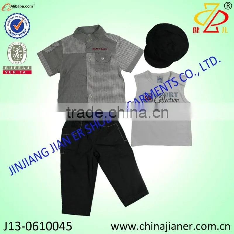 2014 new design children clothes kids clothing summer children boy wear set