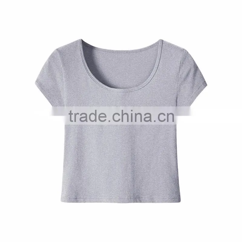 China factory whlesales women clothing blank short sleeve solid colord sexy t-shirt / t shirs /tshirs with soft fabric
