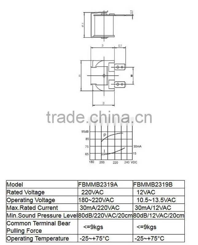 85DB 230VAC mechanical buzzer