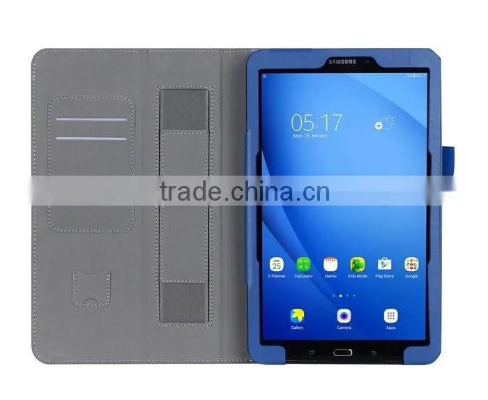 Multifunctional Leather Case for Samsung Tab A 10.1 2016 with Card Slots and Elastic Hand Strap