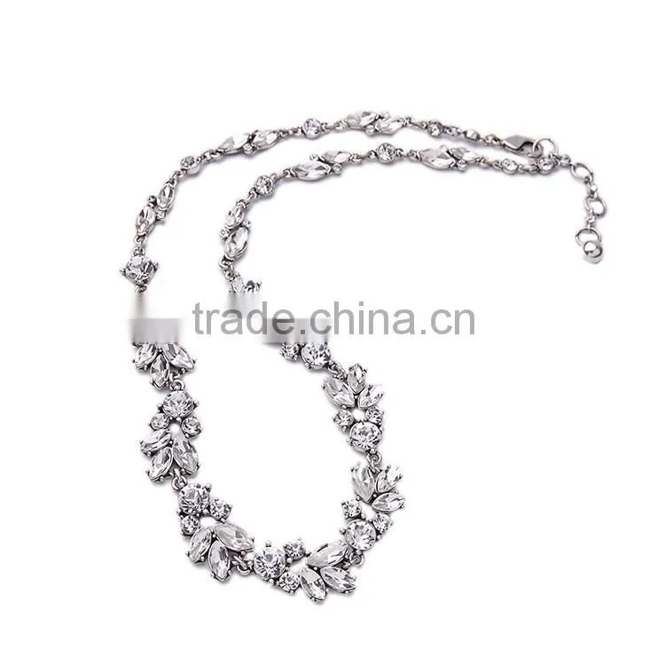 Cheap Wholesale Jewelry 2016 Latest Design Wedding Necklace Crystal Pendant Necklace