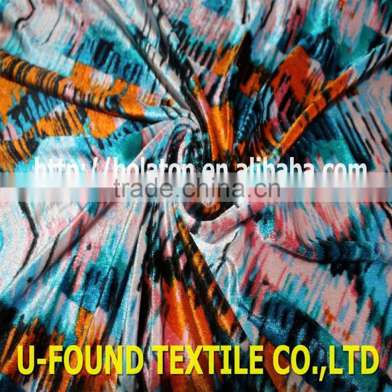 China Velvet Factory KS 92 Polyester 8 Spandex Velvet Fabric