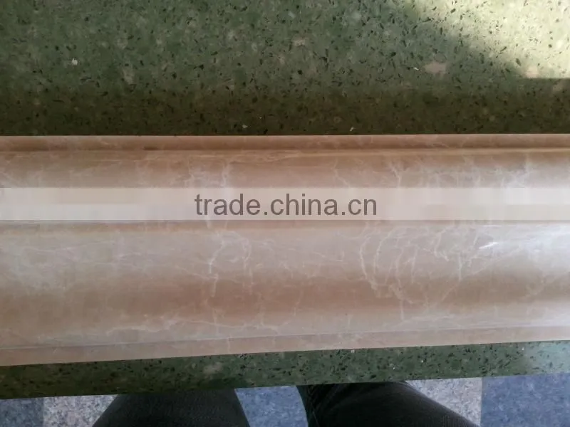 Beige Ogee marble stone chair rail moulding