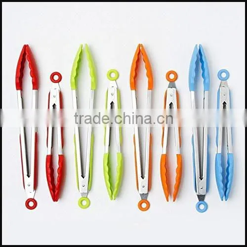 Durable Stainless Steel Silicone BBQ Tongs