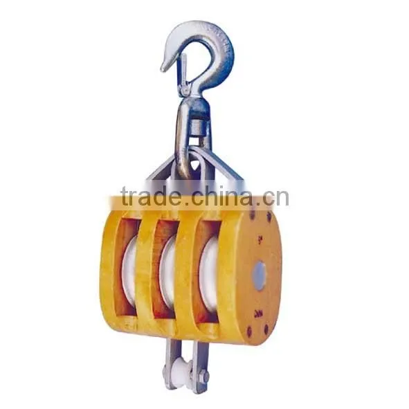 SWIVEL EYE /SWIVEL HOOK REGULAR WOOD PULLEY BLOCK