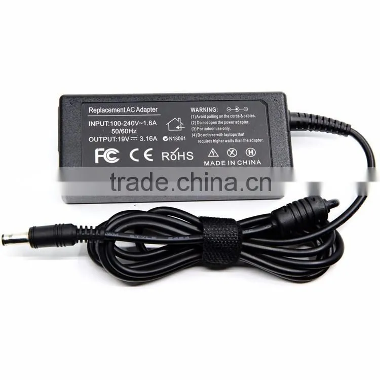 50-60Hz AC Laptop Adapter 60W 19V 3.16A DC Notebook Adapter Replaced for Samsung