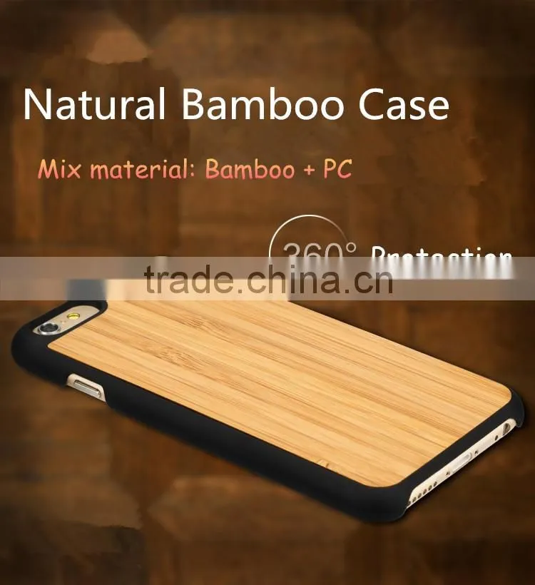 New Idea of Mix material Phone case PC and Bamboo Mobile cover for IPhone 6/6s/6 plus
