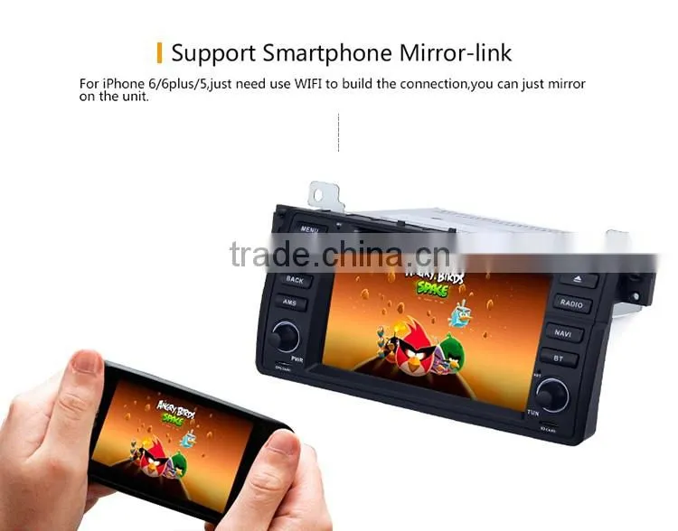 7 Inch 2 din Black screen design Android 5.1.1 RK3188 Android stereo sounds car gps dvd player for BMW 2002 to 2006 E46
