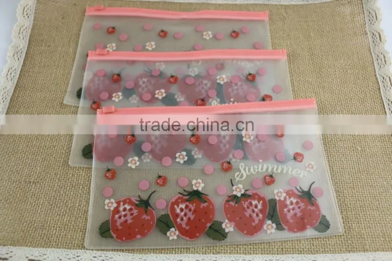 Cute logo pen bag PVC material with zipper for kids