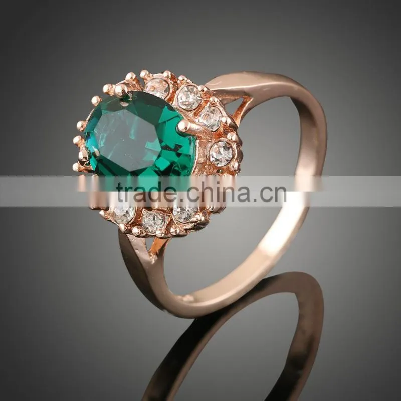 hot sale copper rose gold plated with zircon ring