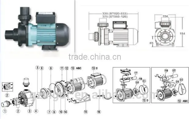 High quality SB series swimming pool water pump