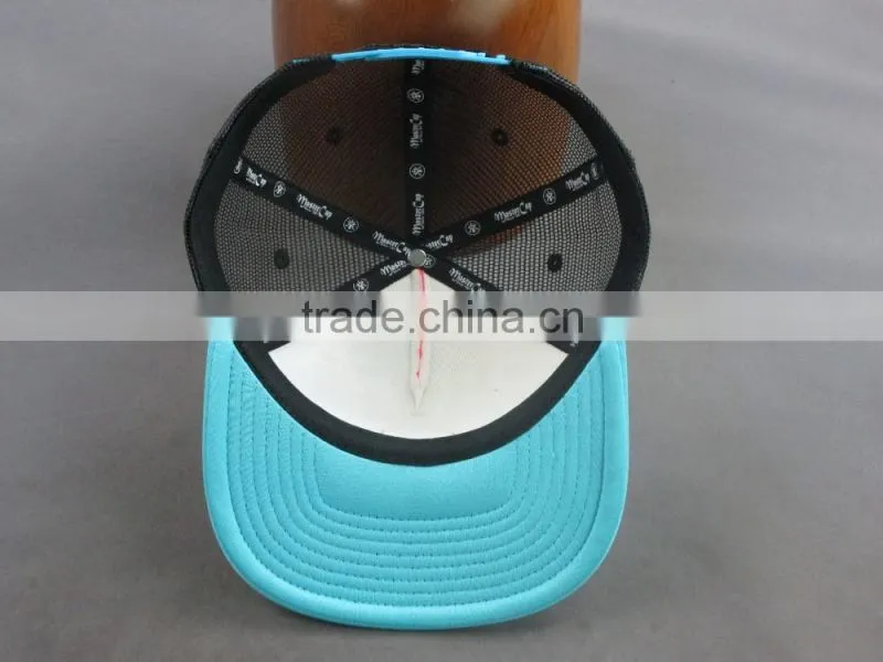 Customer high quality 5 panels snapback hat with woven lable
