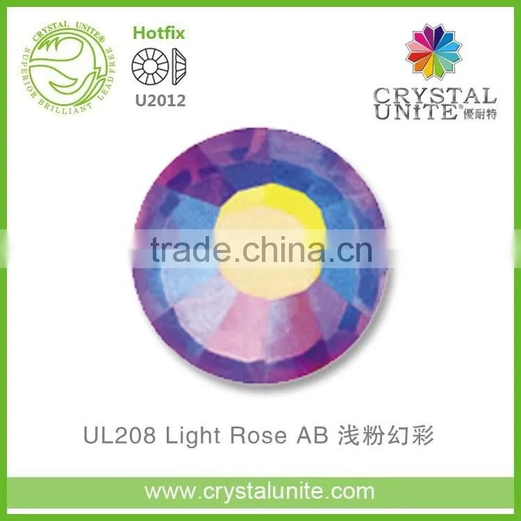 U2012 Light Rose AB Lead Free Hot Fix Rhinestone