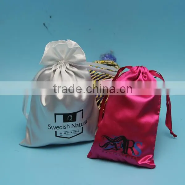 Soft Satin Black Drawstring Pouch for Jewelery soap herbs buttons favor bag