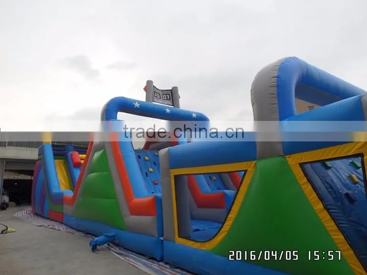 large inflatable bouncer castle and slide combo,huge inflatable obstacle course