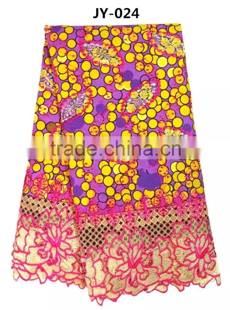 For party wax lace dress fabric high quatity cord lace wax print fabric african