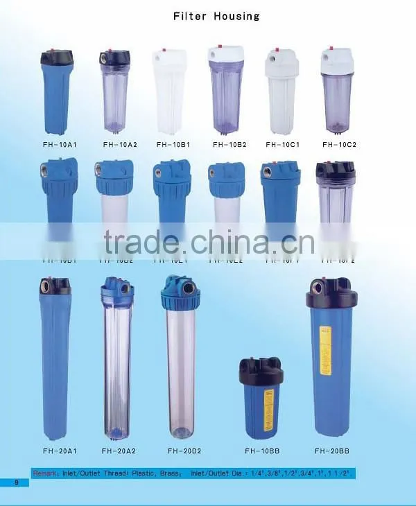 white filter housing/transparent Filter Housing/10 inch 20 inch white big blue plastic clear water filter cartridge housing