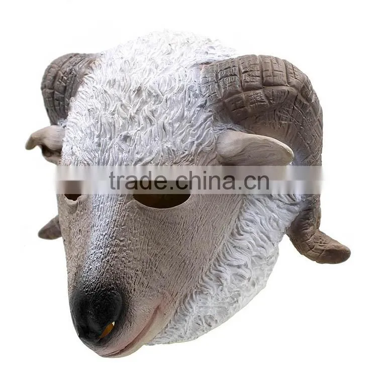 Halloween Costumes Rubber Animal Goat Full Head Latex Mask for Women