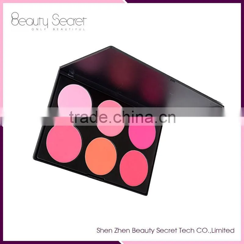 2016 New products No Logo 6 color cosmetic concealer palette blusher palette 6 color makeup blush palette
