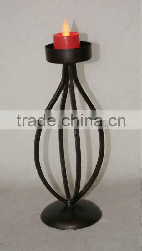 Black iron candle holder stand