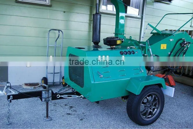 Trailer mounted wood chipper, ATV wood shredder, 40HP diesel engine