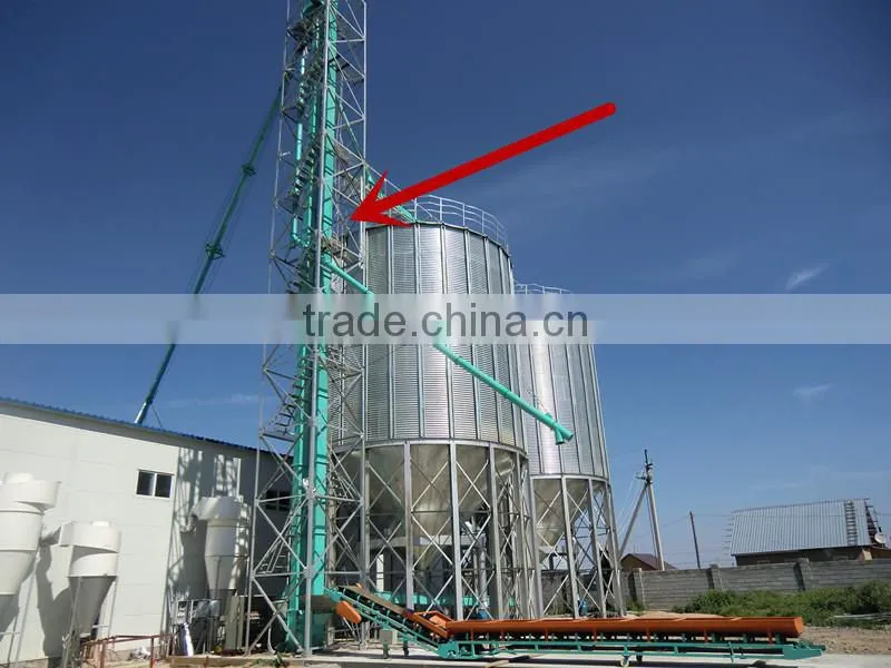 vertical bucket elevator used in grain silo system