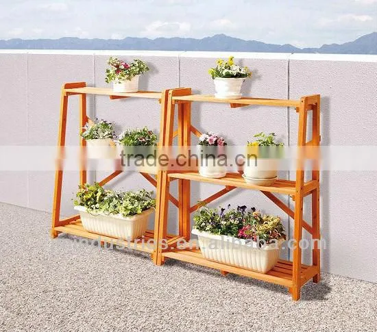 Wooden Flower Display Rack with FSC Certificate