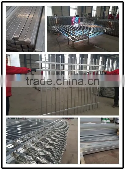 china professional factory Steel Tubular Fencing, Galvanized Wrought Iron Security Fence, Galvanized Iron Railing