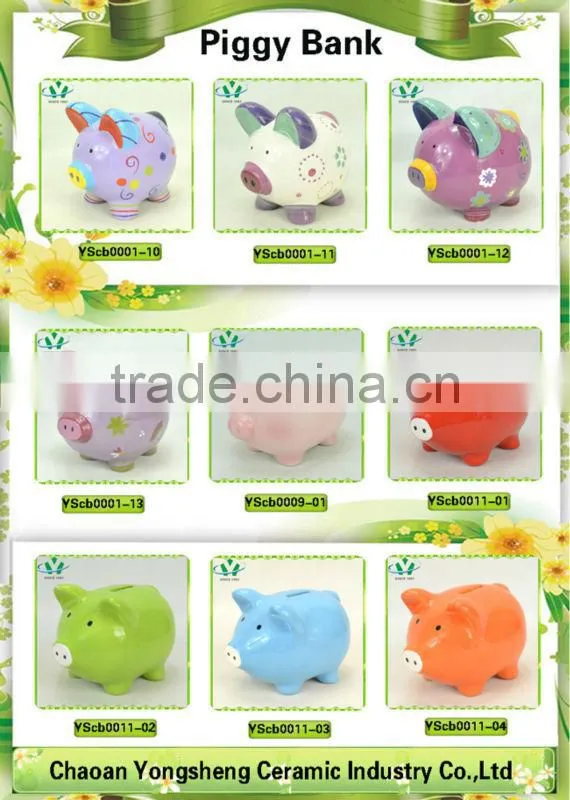 Pink pig sex cartoon toy ceramic coin bank