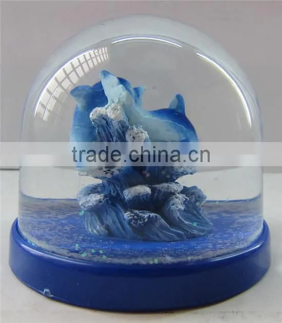 Artificial snow globe sea world